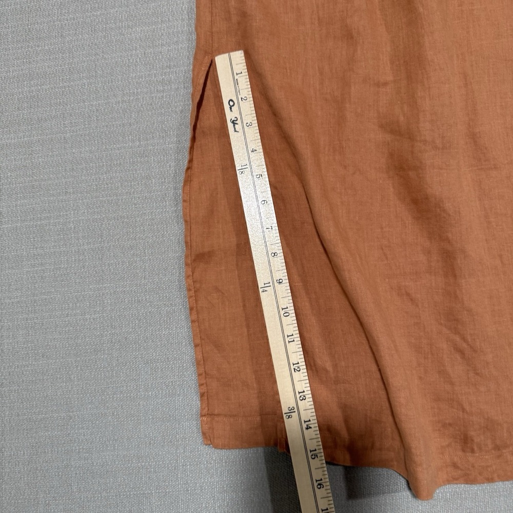 Anthropologie Cloth & Stone Linen Cross Halter Maxi Dress Size XS Orange Coastal - Picture 9 of 10